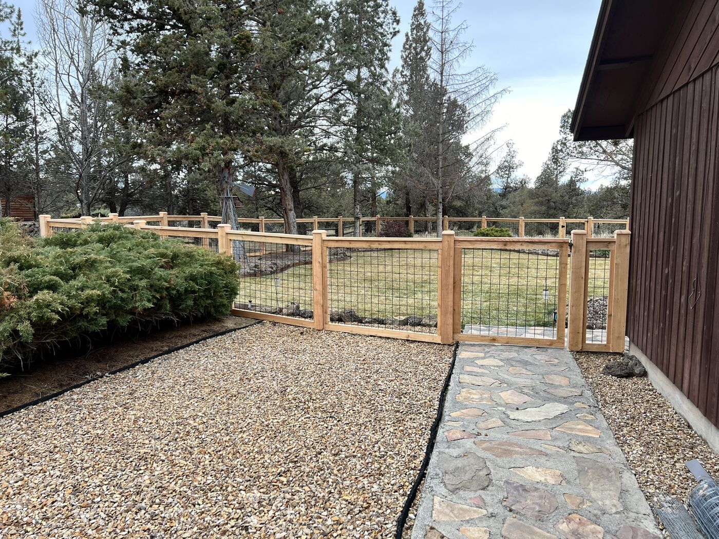 Modern horizontal cedar privacy fence